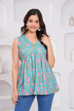 Blush Garden Sleeveless Kurti